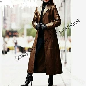 ⭐🆕 Gorgeous Brown long maxi soft lambskin leather coat